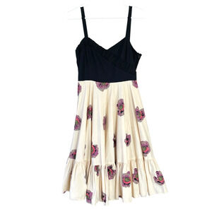 GIRLS FROM SAVOY ANTHROPOLOGIE Size 4 Day Night Purple Poppy Romantic Midi Dress